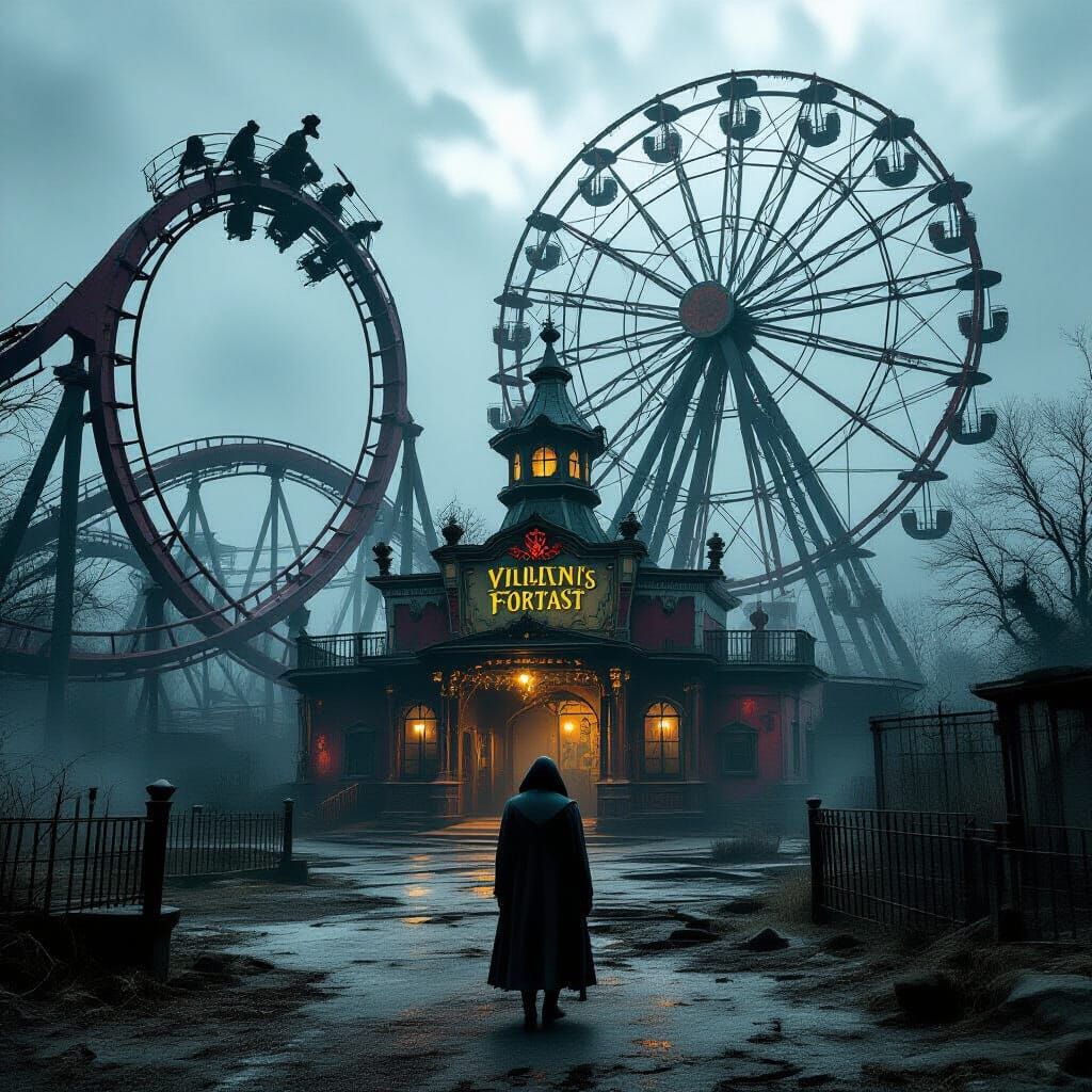 Villain's Fortress: Abandoned Theme Park as Sinister Lair