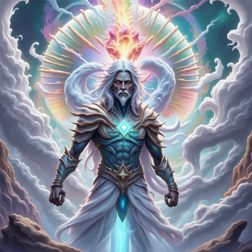 Dragon Empowered Elven Prince Illuminated by Radiant Starlig...