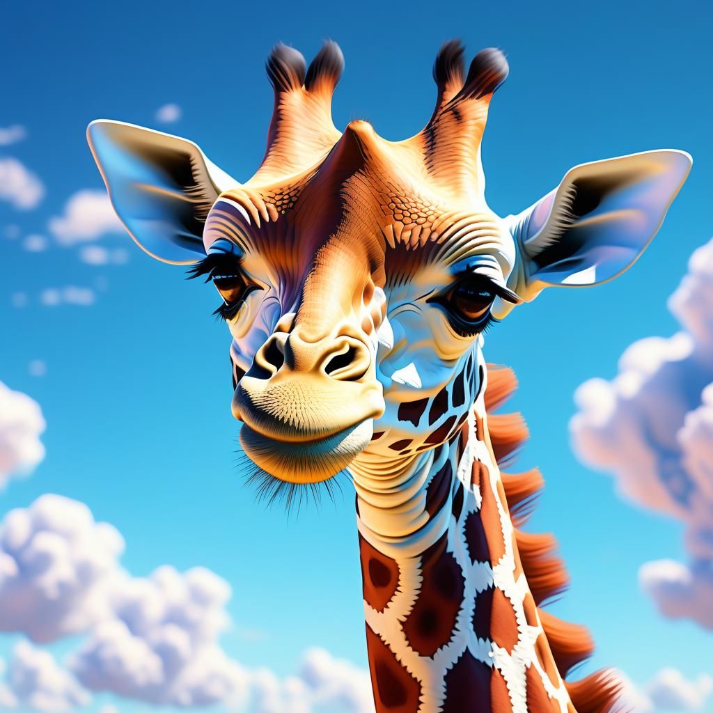 Dreamy Savannah: Baby Giraffe in 3D Game Art