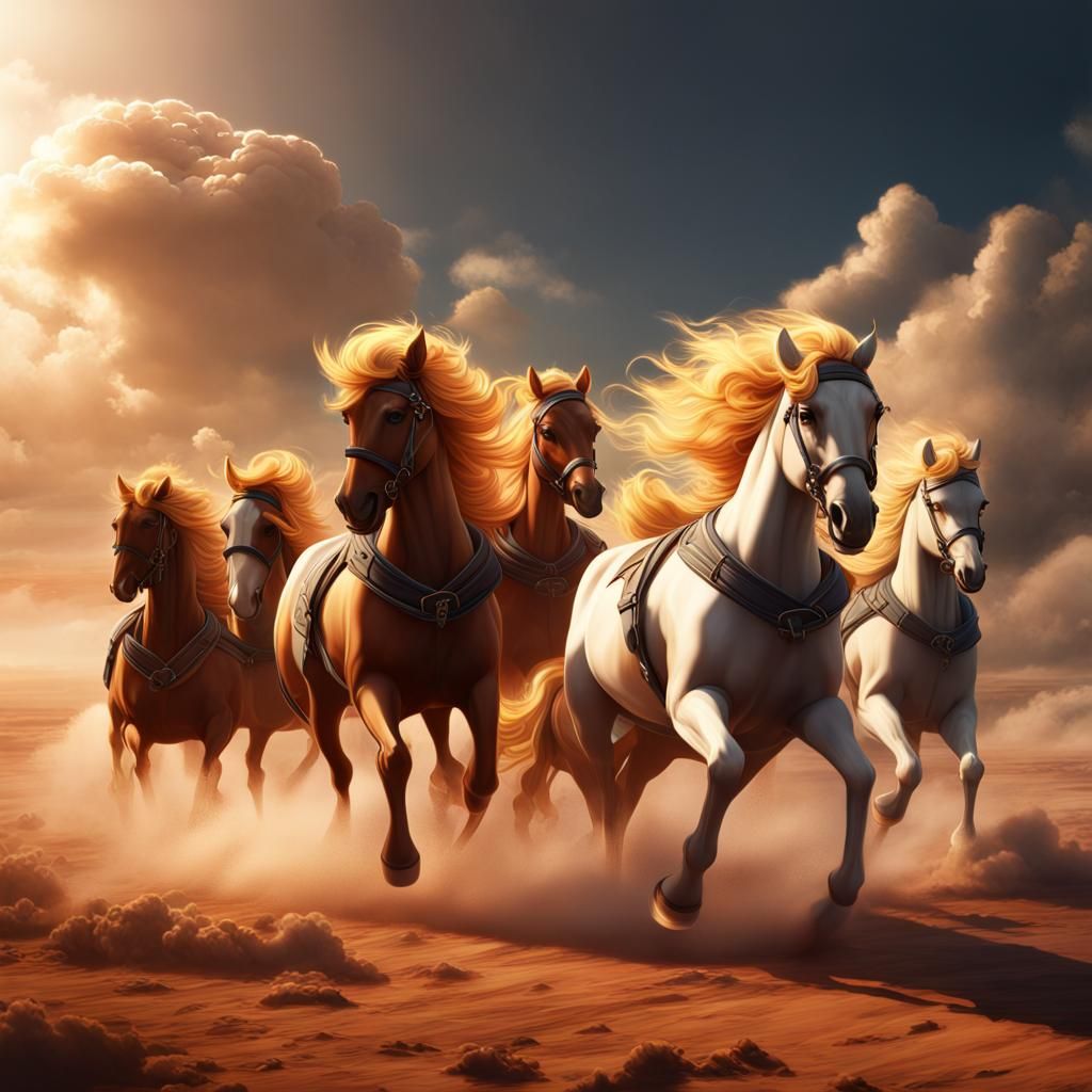 Apollo's Sun Chariot: Fiery Horses of Light