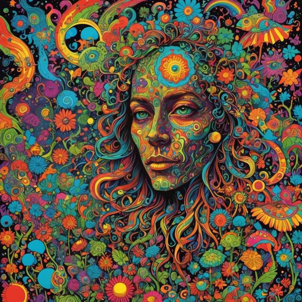 Psychedelic Art: A Vibrant Abstract Creation