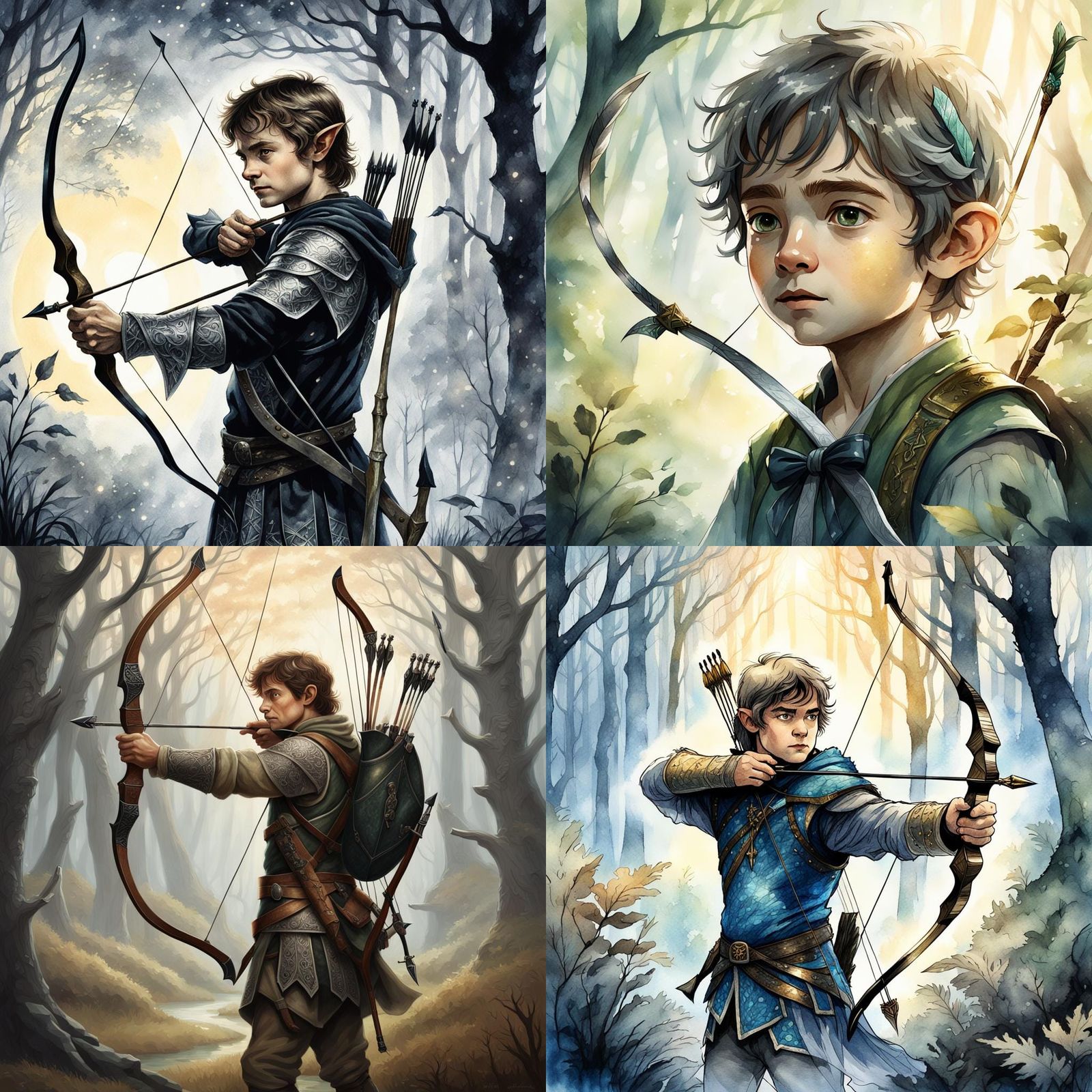 Halfling Archer with Black and Silver Bow