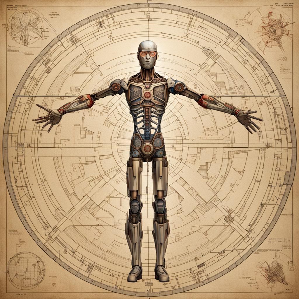 Vitruvian Cyborg: A Fusion of Art and Technology