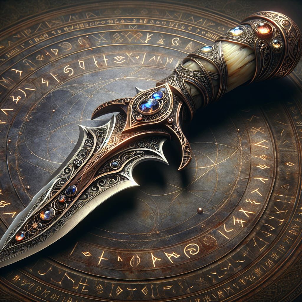 Ethereal High Fantasy Knife in Opulent Gilded Style