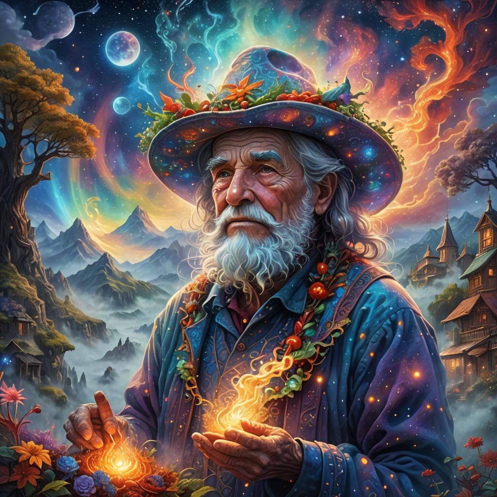 Old Person of Chili: Holographic Astral Illustration
