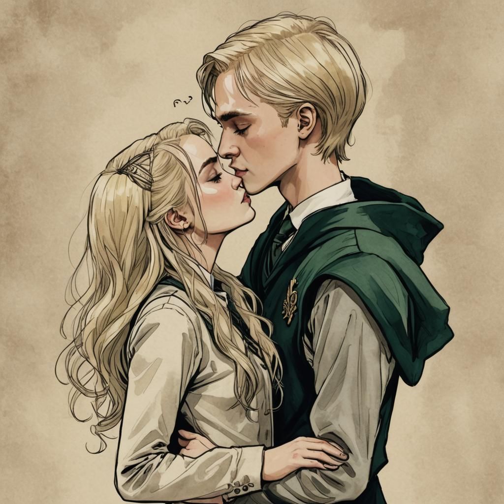 Teenage Sweethearts Embrace: A Digital Romance