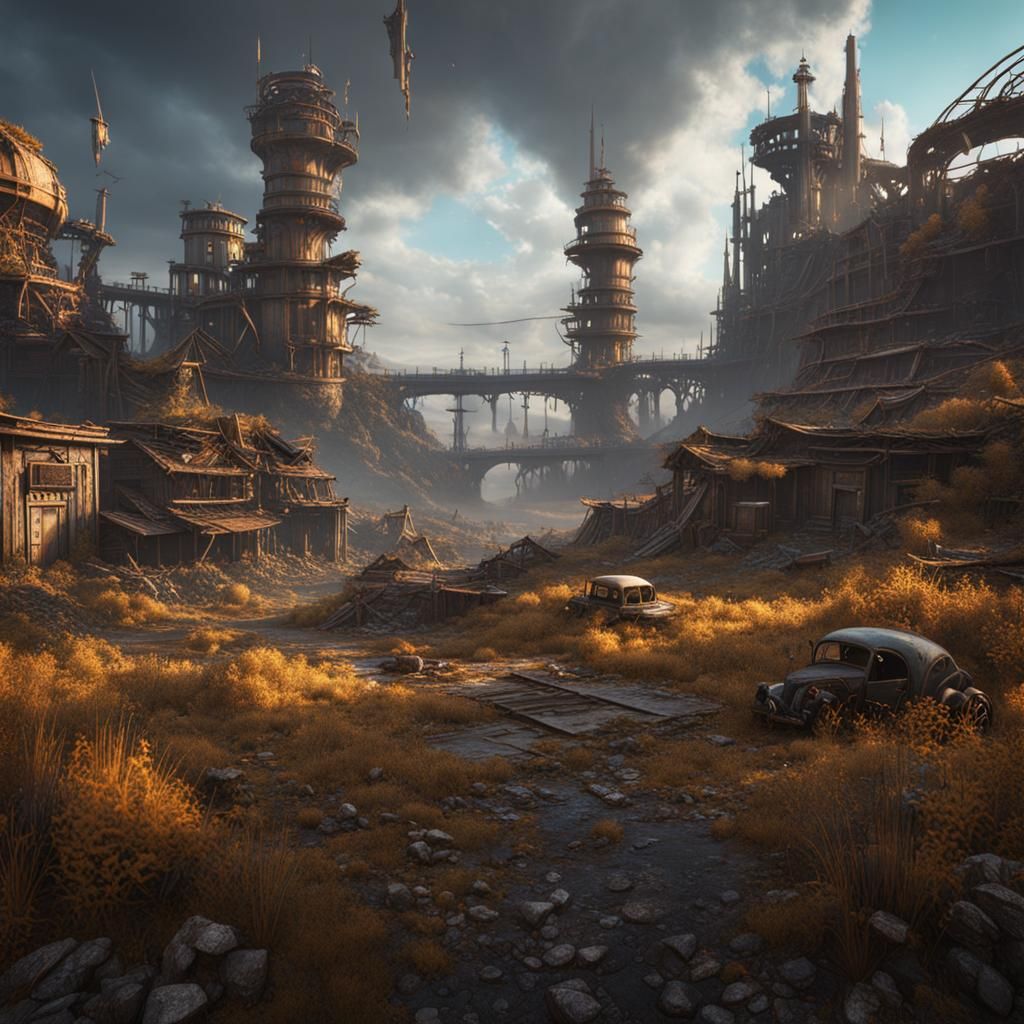 Post-Apocalyptic Wonderland: Detailed Matte Painting