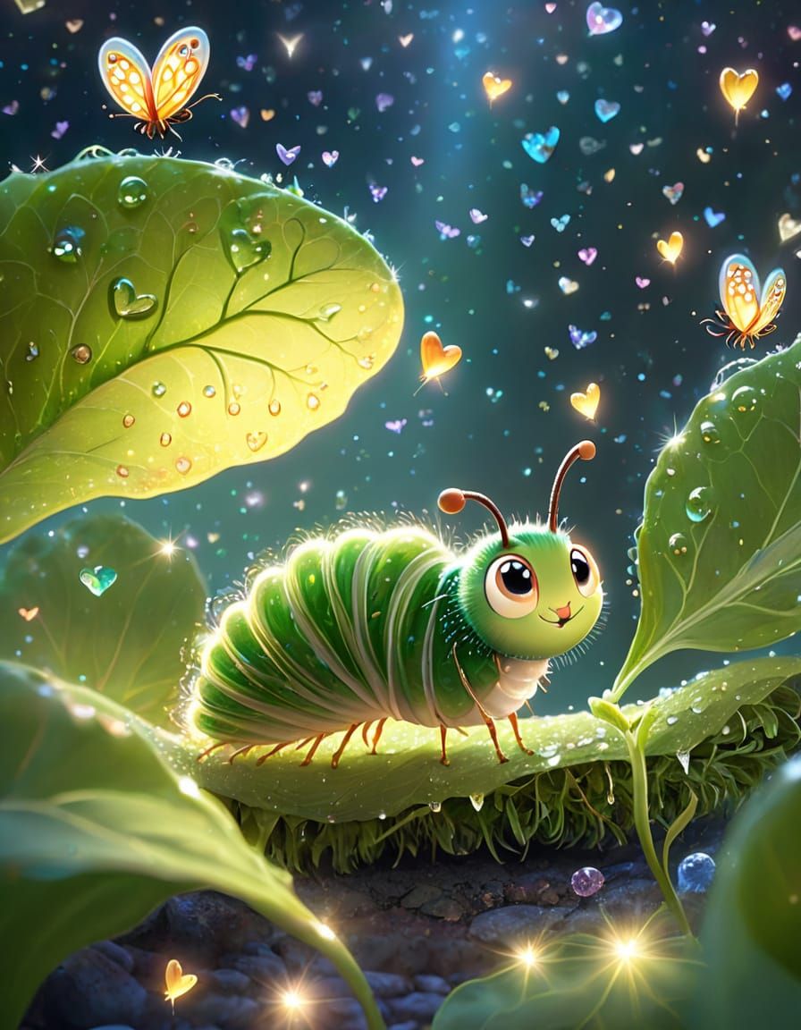 Happy Caterpillar's First Lettuce Bite