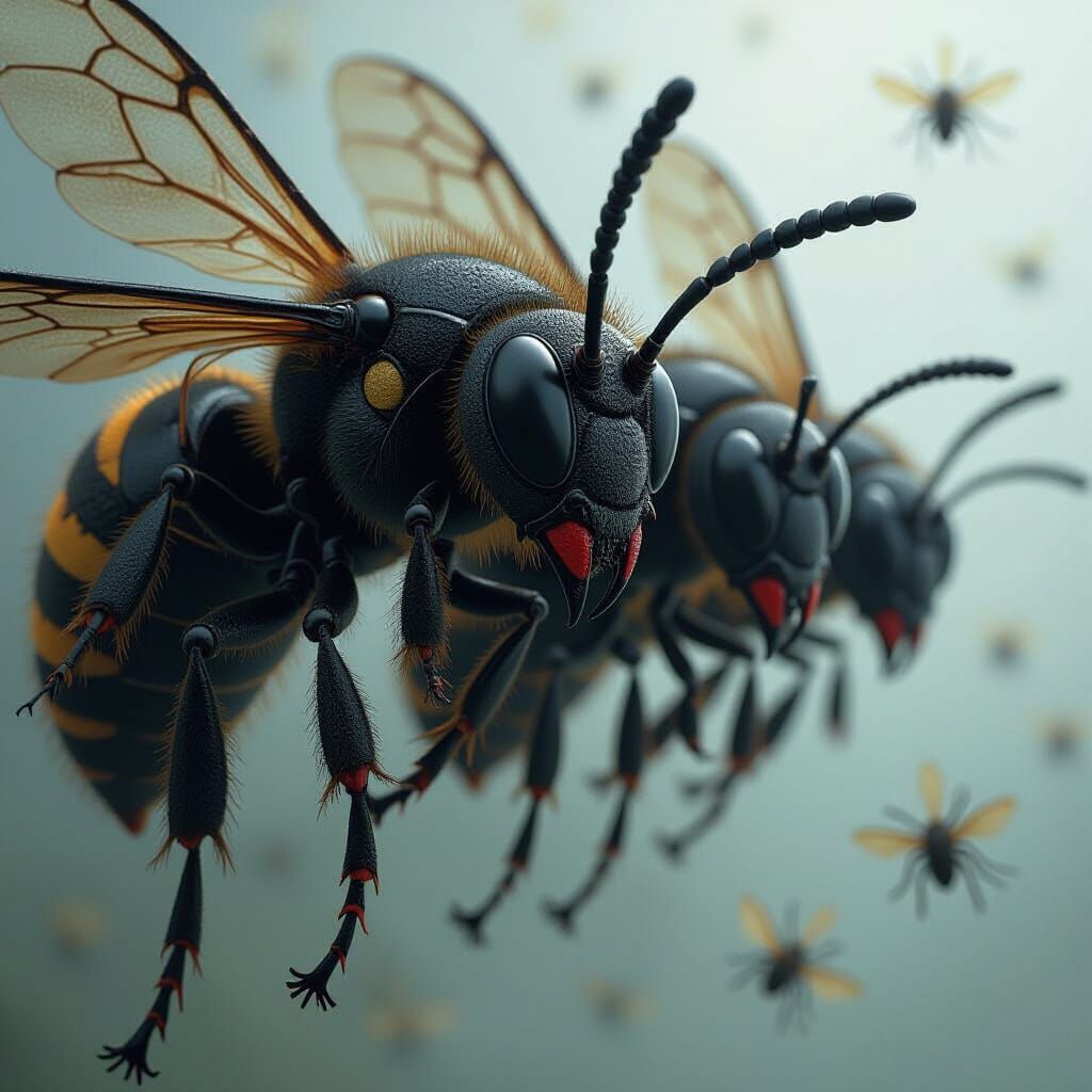 Wasps in Venom Symbiote Costumes: Biomechanical Horror