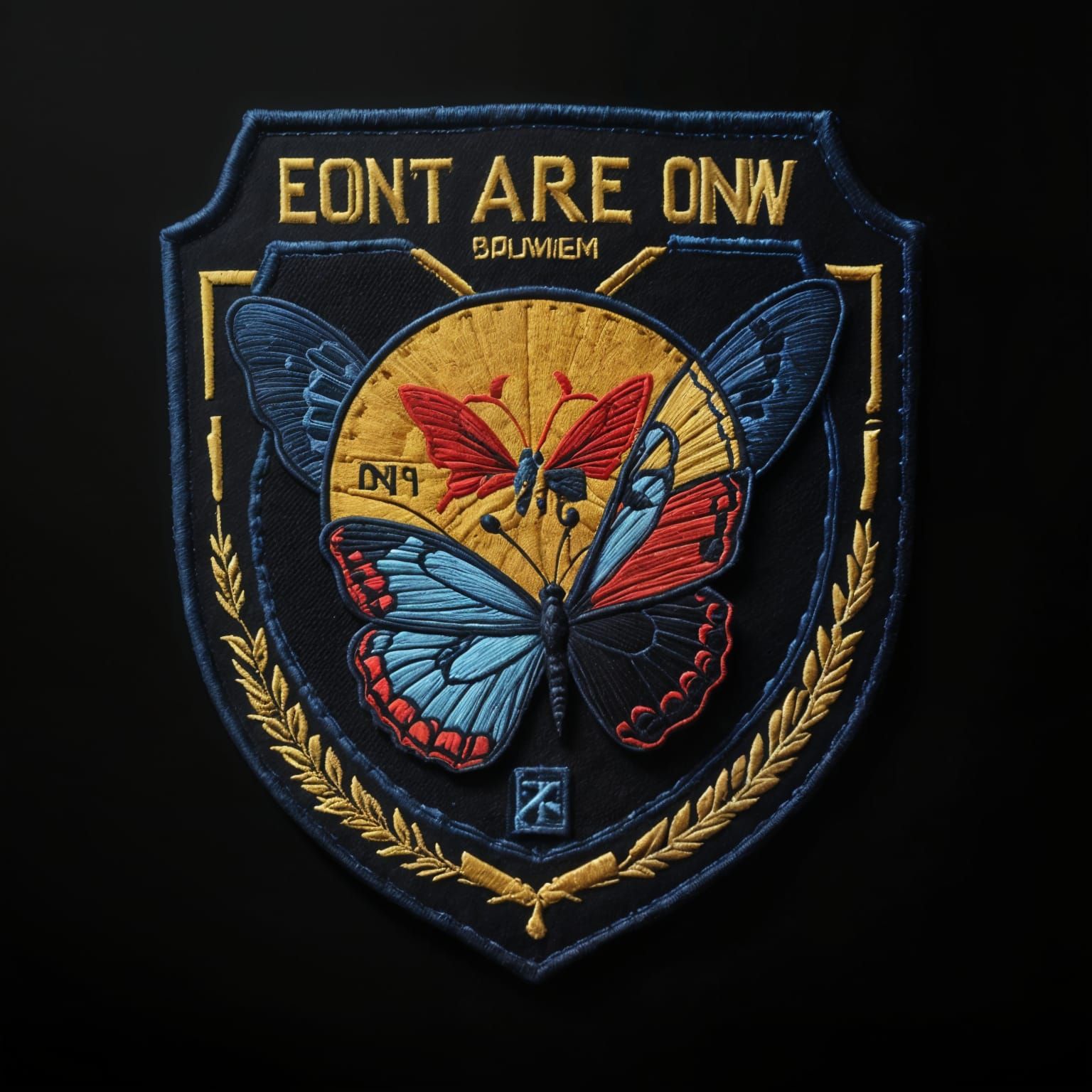 Confused Butterfly Emblem: Sci-Fi Patch Design