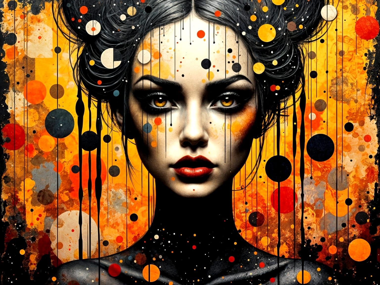 Terrifying Cubist Donald Duck in Abstract Vector Fractal Sty...