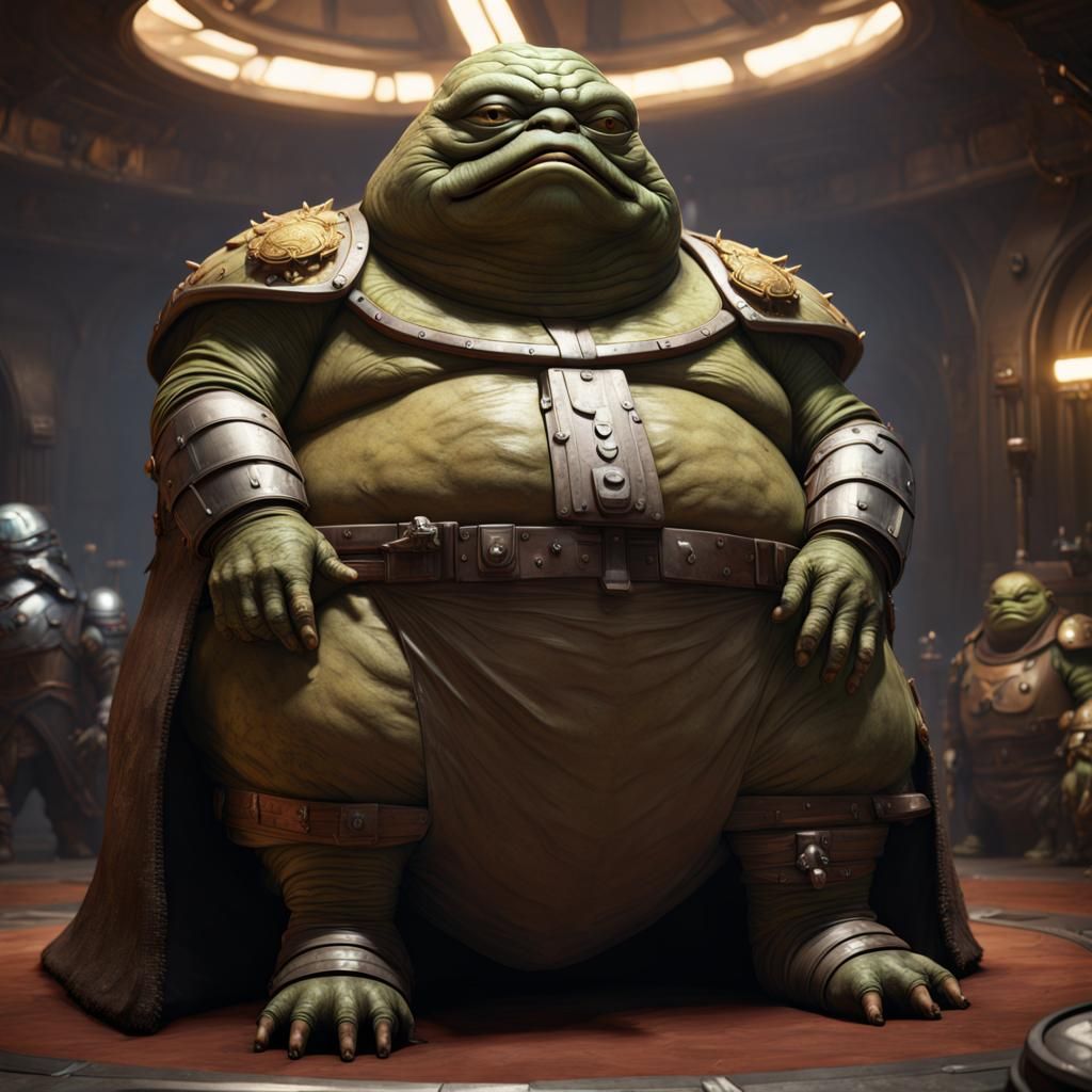 Fantasy Jabba the Hutt in Throne Room