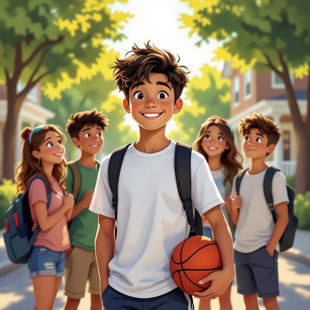 Athletic Boy Jayden Carter and Friends in Radnor, Illinois