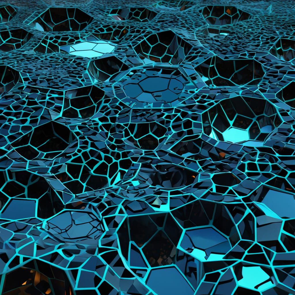 Epic 3D Masterpiece with Intricate Voronoi Patterns