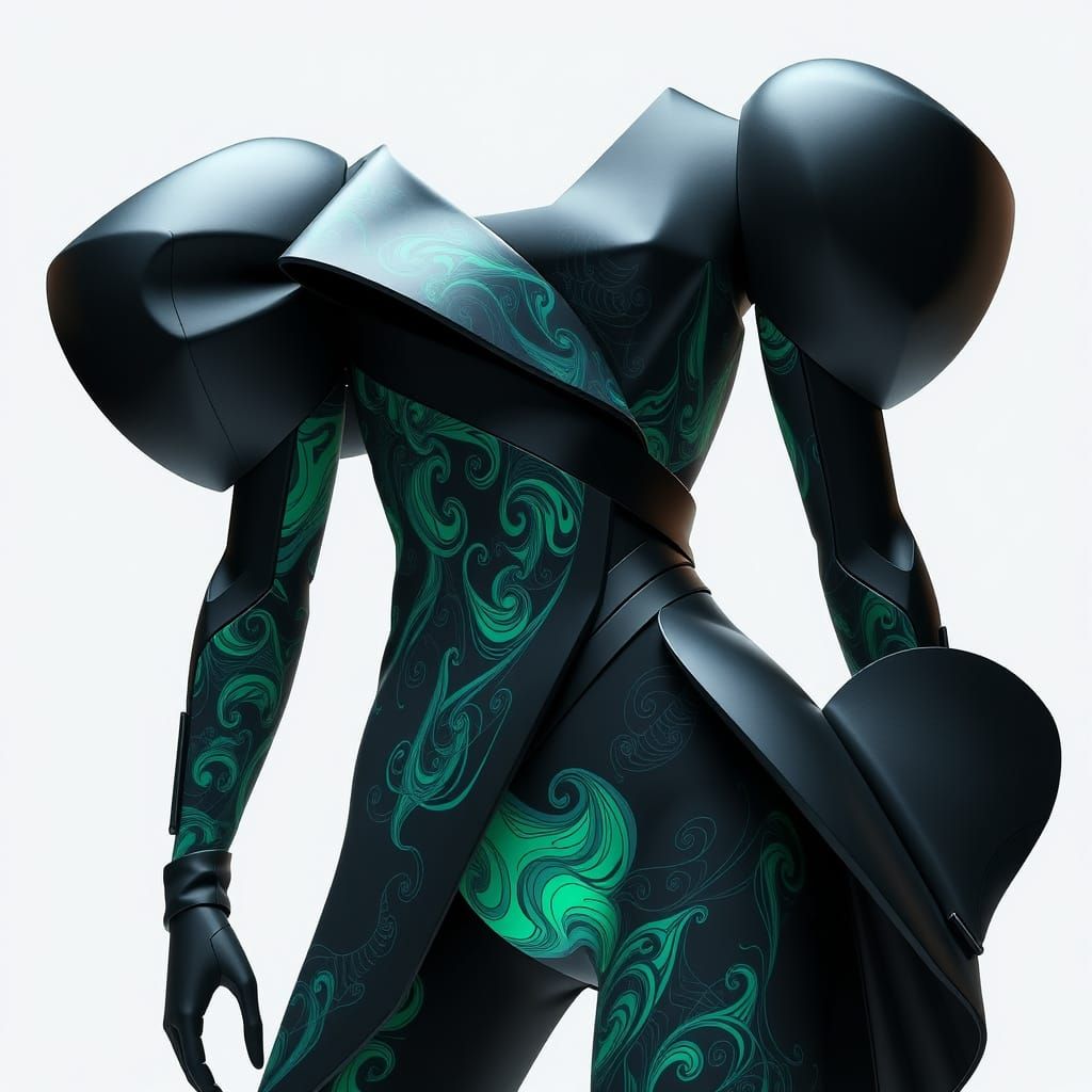 Sustainable Futuristic Fashion Concept with Iridescent Glow