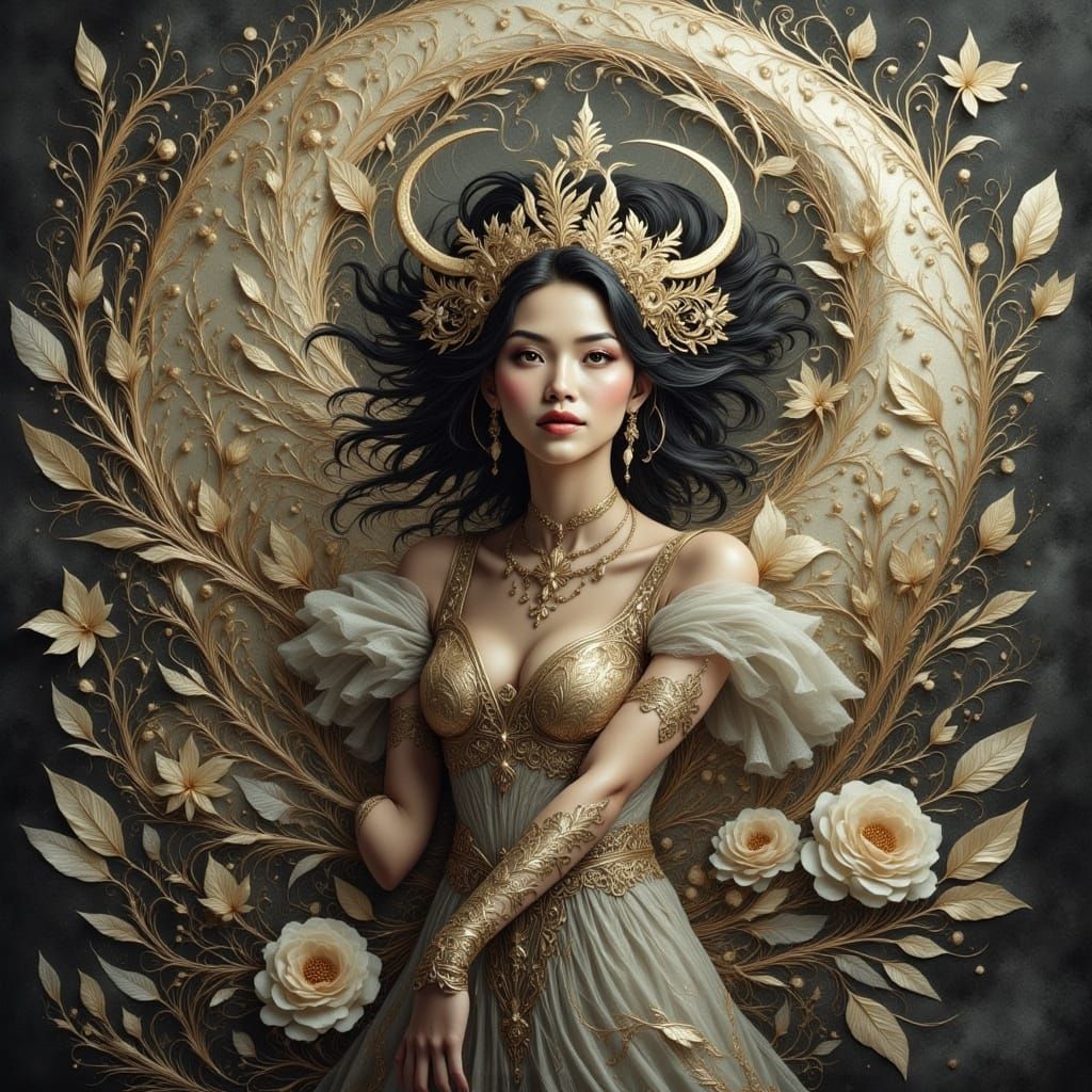 Enigmatic Wanderer in Vibrant, Fluxing Colors