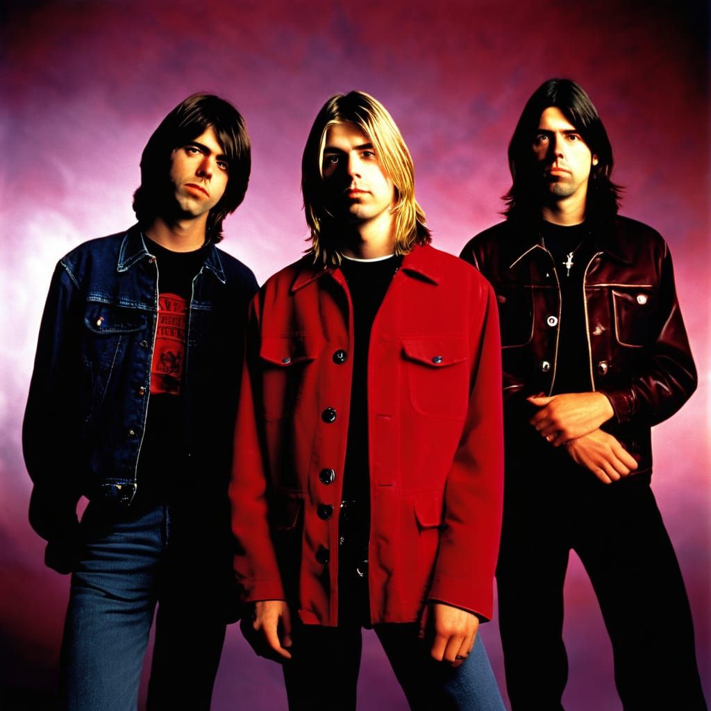 Young Nirvana Band in Moody 1990s Attire