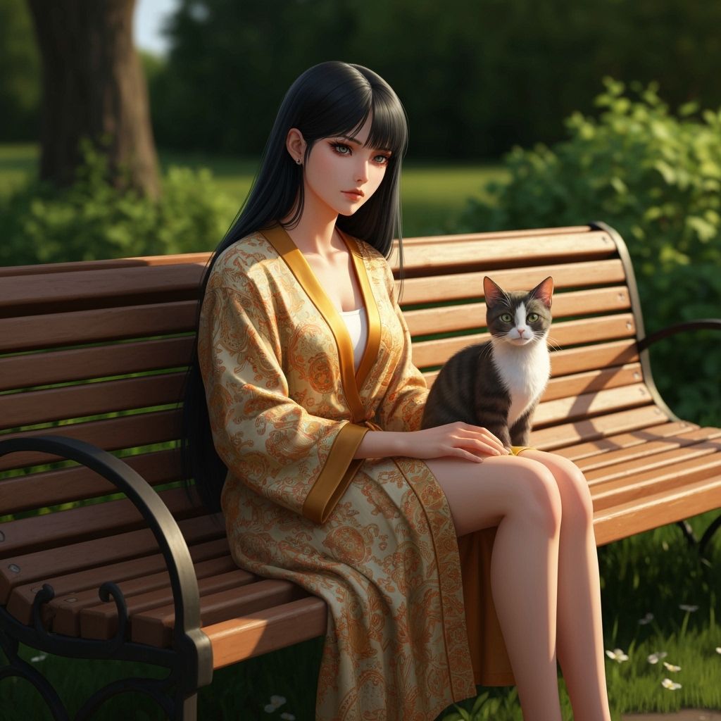 Woman Reading Outdoors in Post-Impressionistic Style