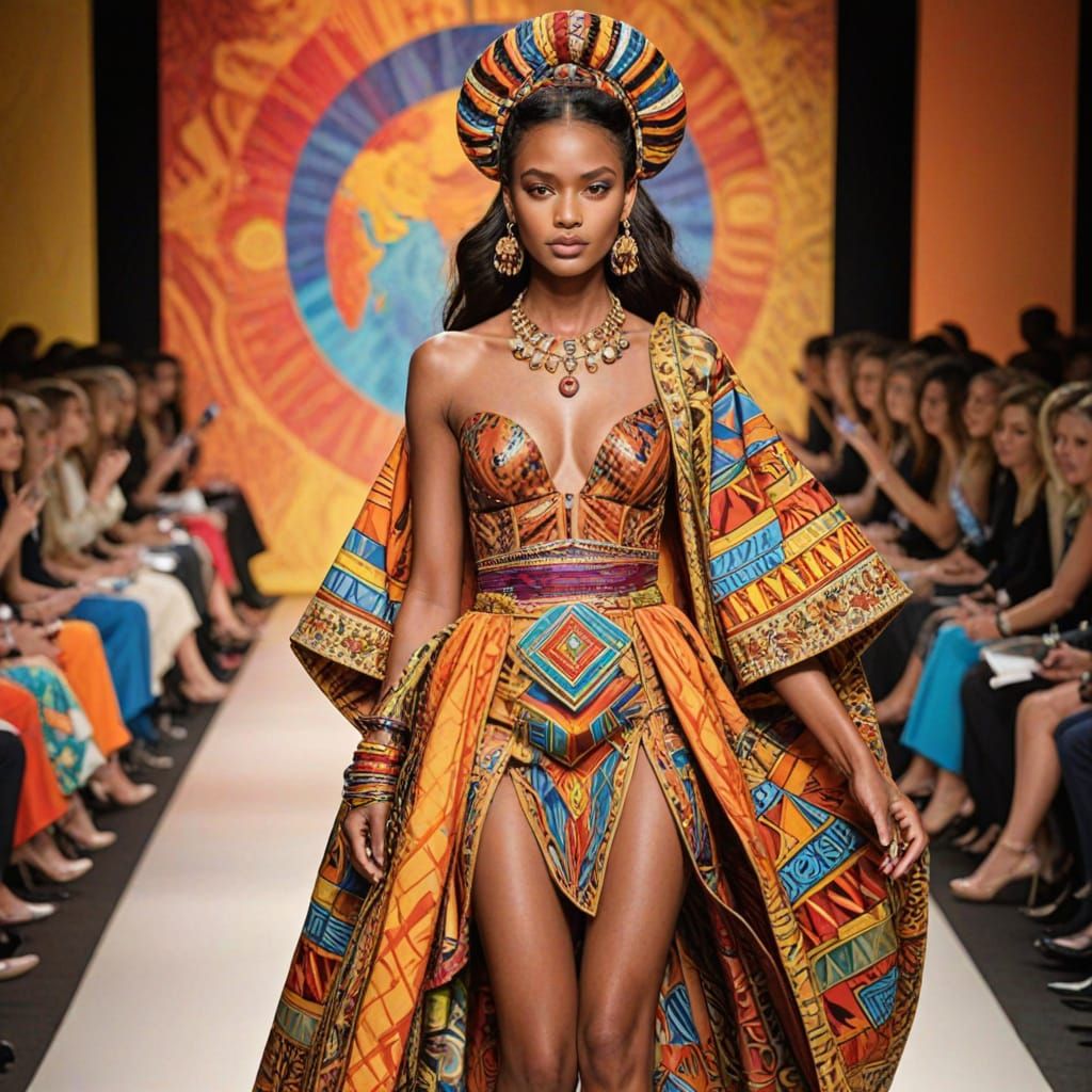 Globe-Trotting Couture Model Walks Runway of Vibrant Culture...