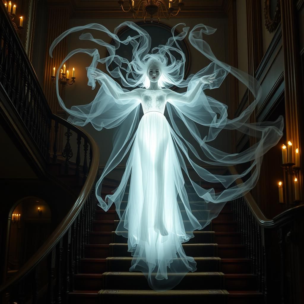 Ethereal Specter on a Sweeping Staircase