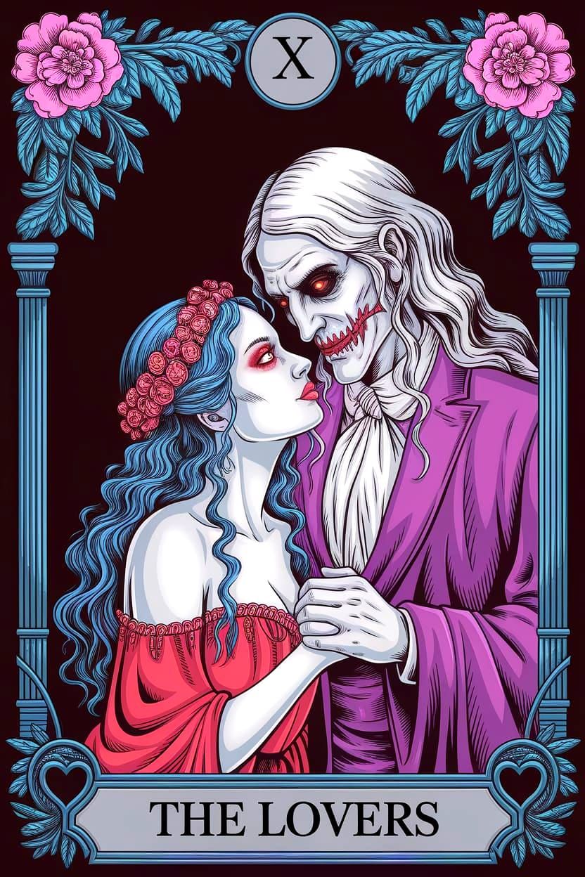 Surreal Tarot Card Art of Forbidden Love