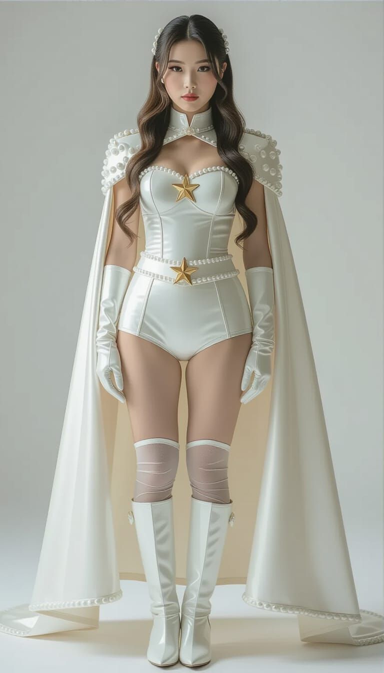 Pearl Milk Tea Superheroine in Dramatic Cinematic Style