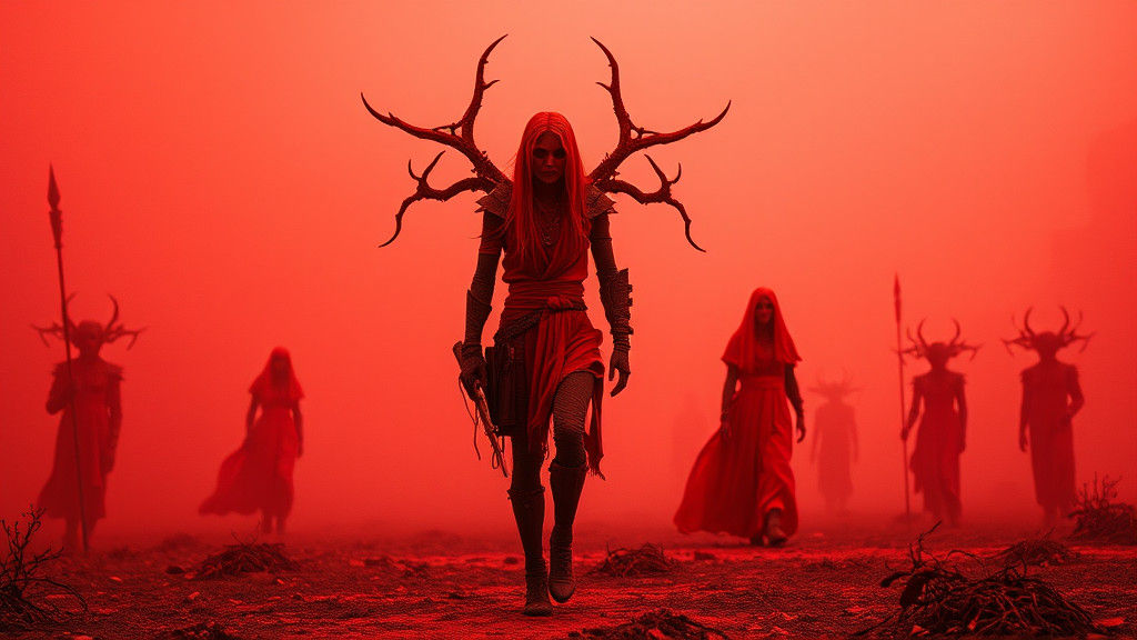 Apocalyptic Portrait with Vibrant Decay