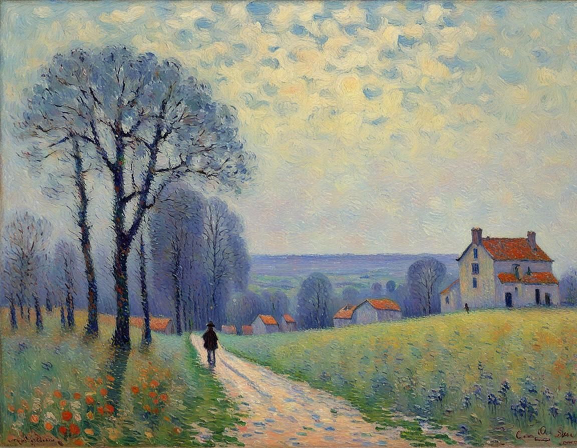 Impressionistic Waterside Landscape Painting