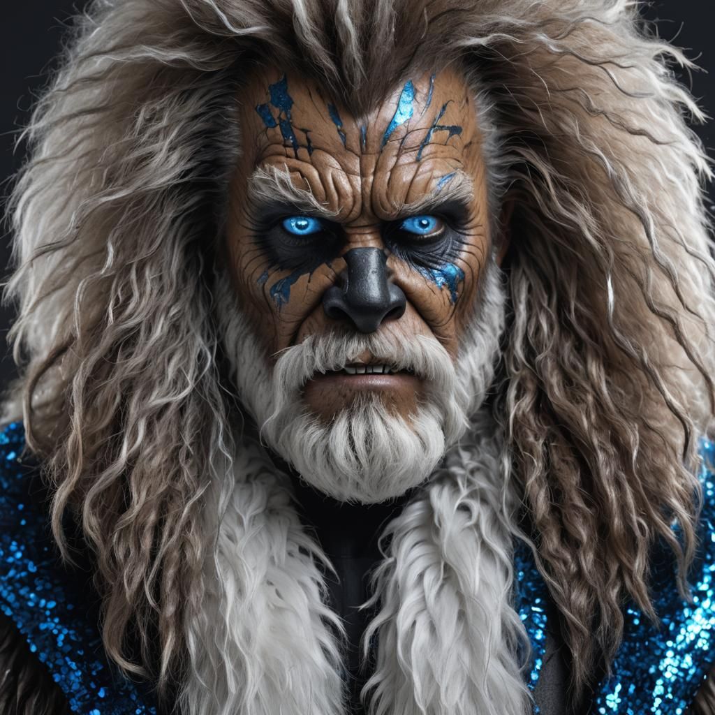 Cyberpunk Wookiee-esque Alien with Silver Sequin Top