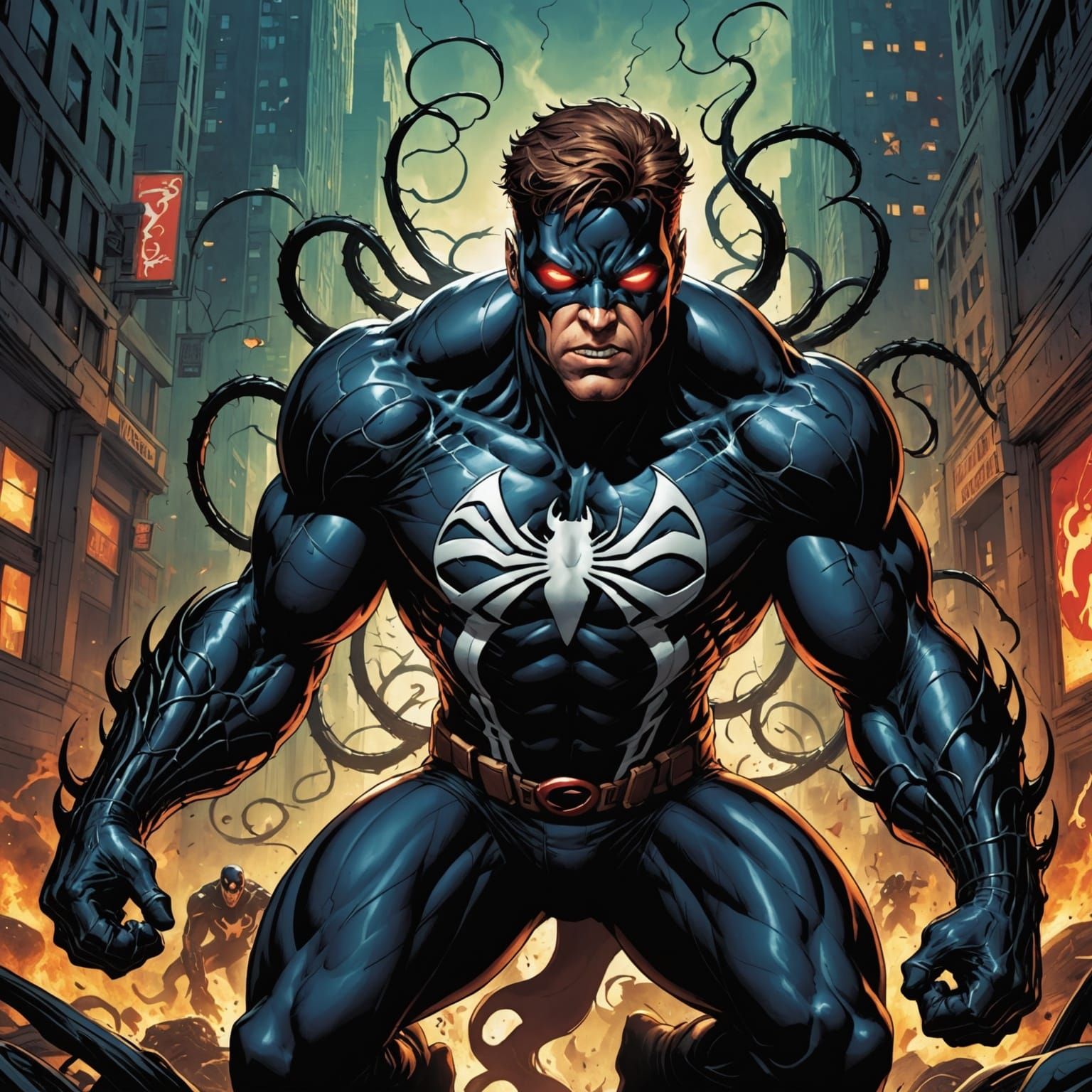 Cyclops Transformed by Venom, Comic Book Art
