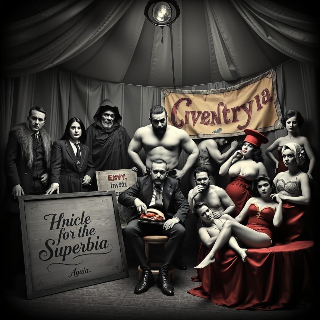 Vintage Circus Sins: Charismatic Performers of Pride, Envy, ...