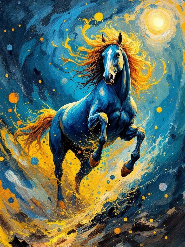 Surreal Horse in Dreamlike, Dynamic Landscape as Surrealist ...