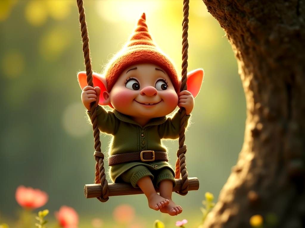 Image: In Fantasien schaukeln die Zwerge gerne an den Bäumen...