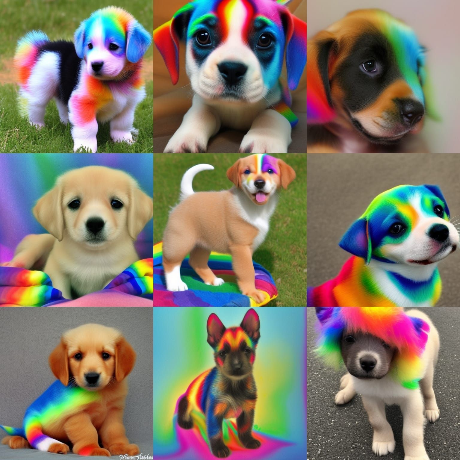 Rainbow Puppy Generated by AI