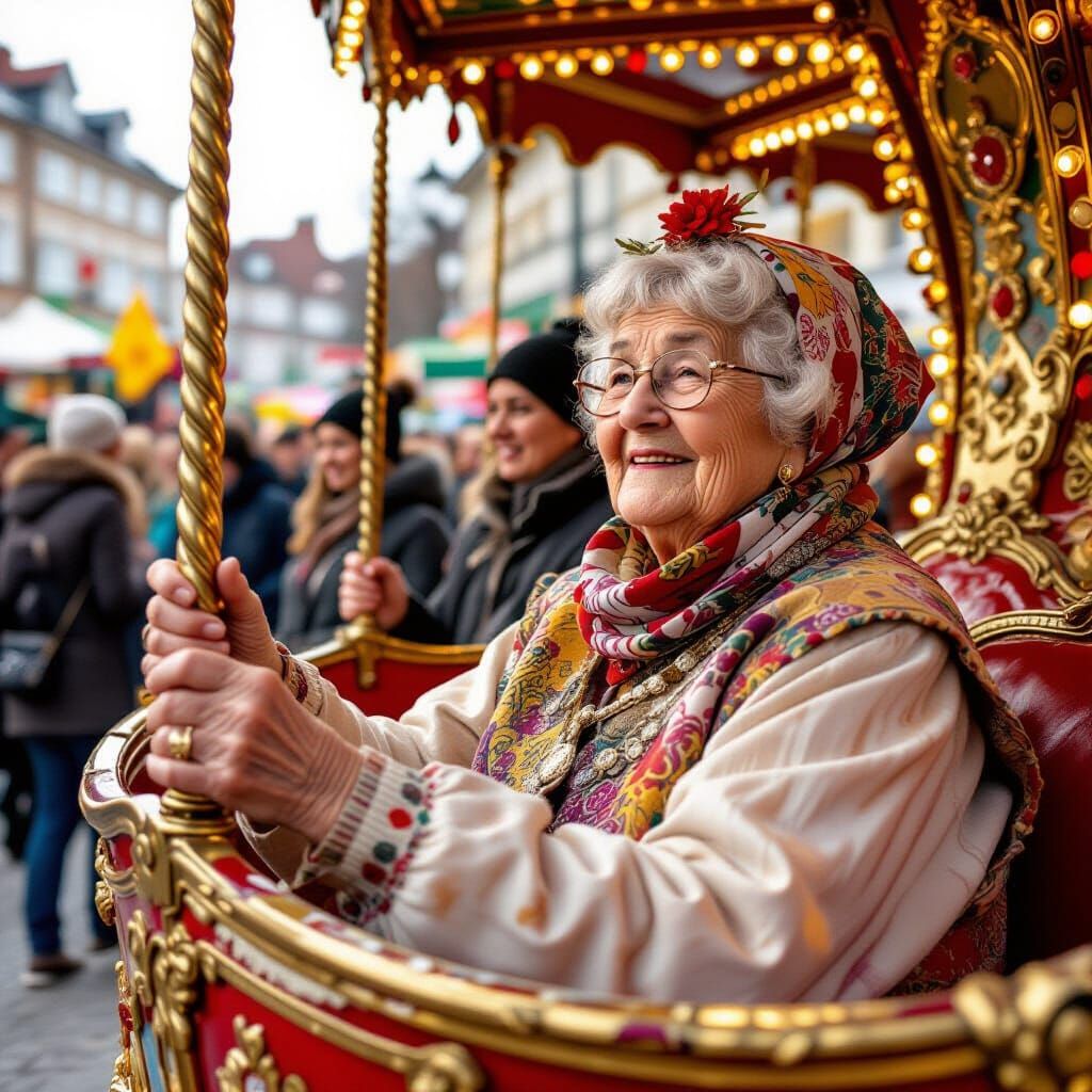 Grandmother's Joyful Carnival Carousel Ride