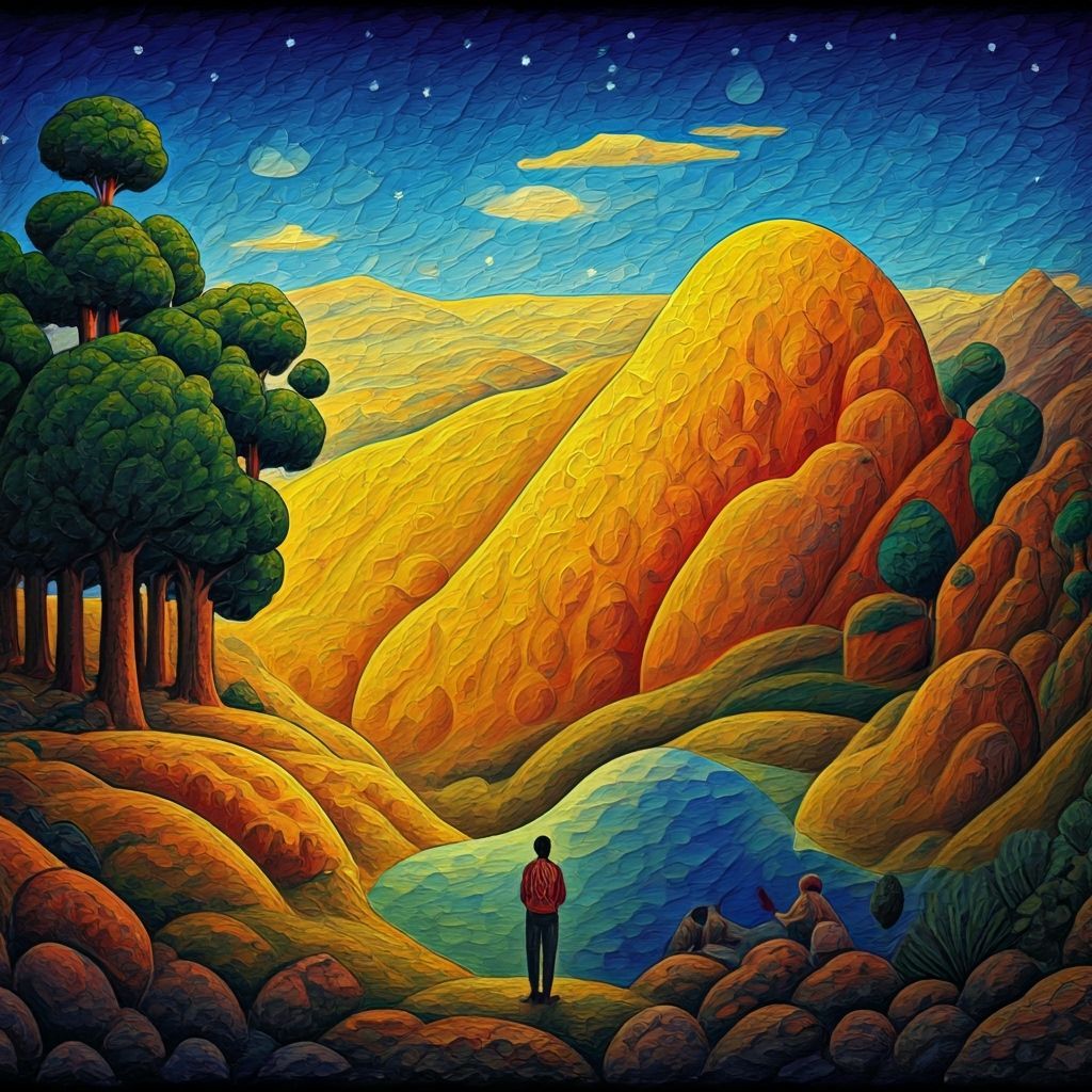 Vibrant Living Depicted in Paul Klee Style