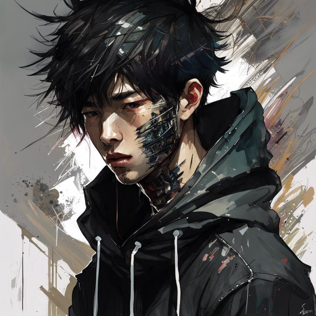 Korean Man with Hoodie: Digital Art Inspired by CGSociety