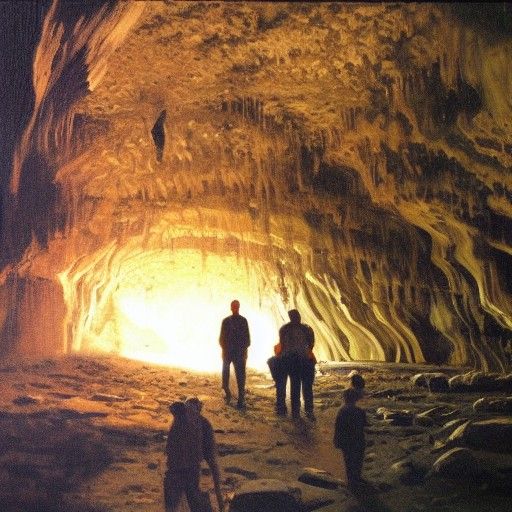 Lost in a Dark Cave: Oil Painting