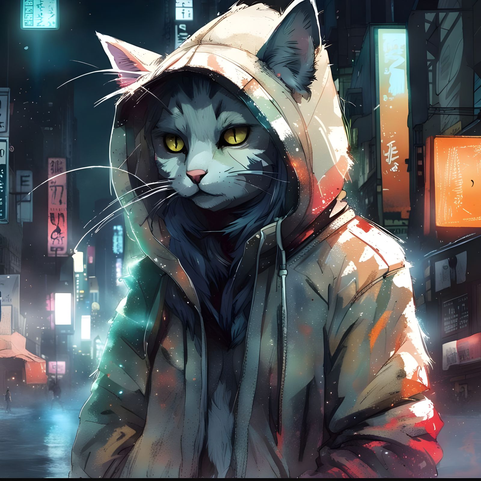 Hooded Cat Generated by AI