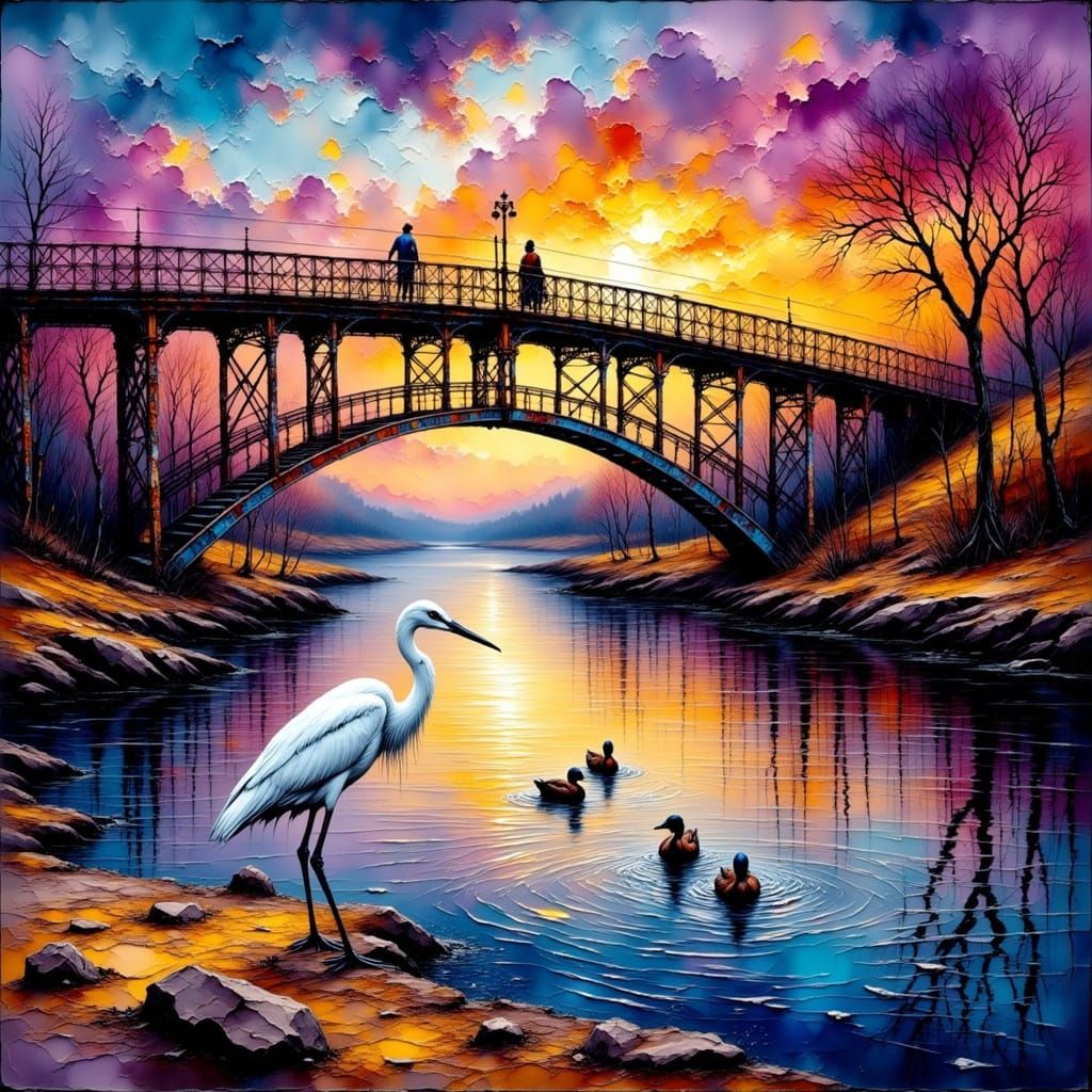 old romantic iron bridge