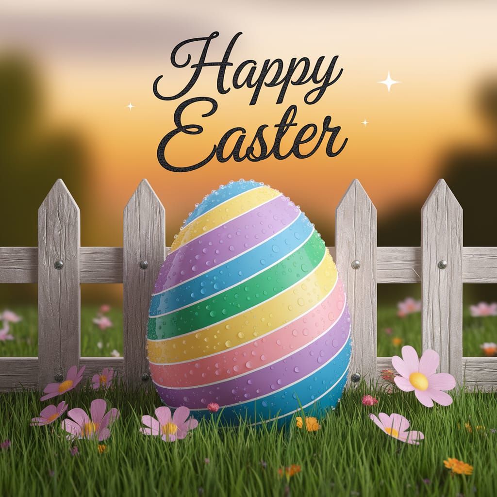 Pastel Easter Egg Scene in Soft Golden Light