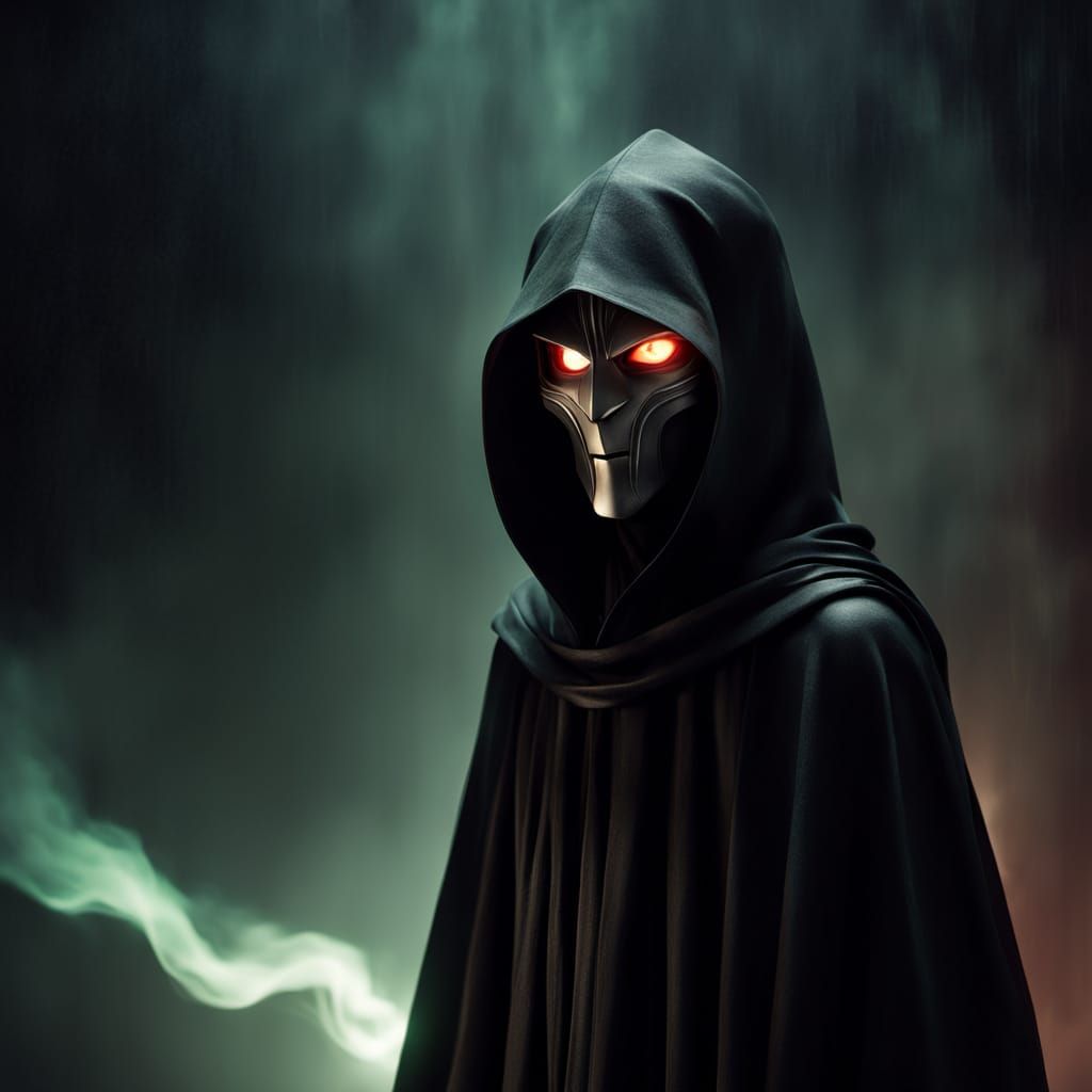 Sinister Figure Emerges from Apocalyptic Haze in Cyberpunk D...