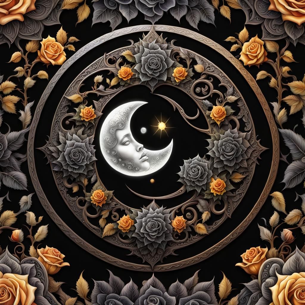 Mystical Duality of Light and Dark in Airbrush Art