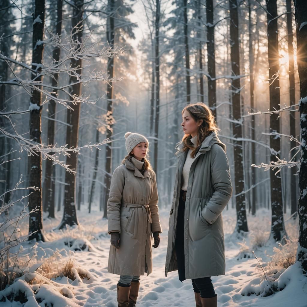 Woman in Winter Wonderland: Frosted Landscape Photography