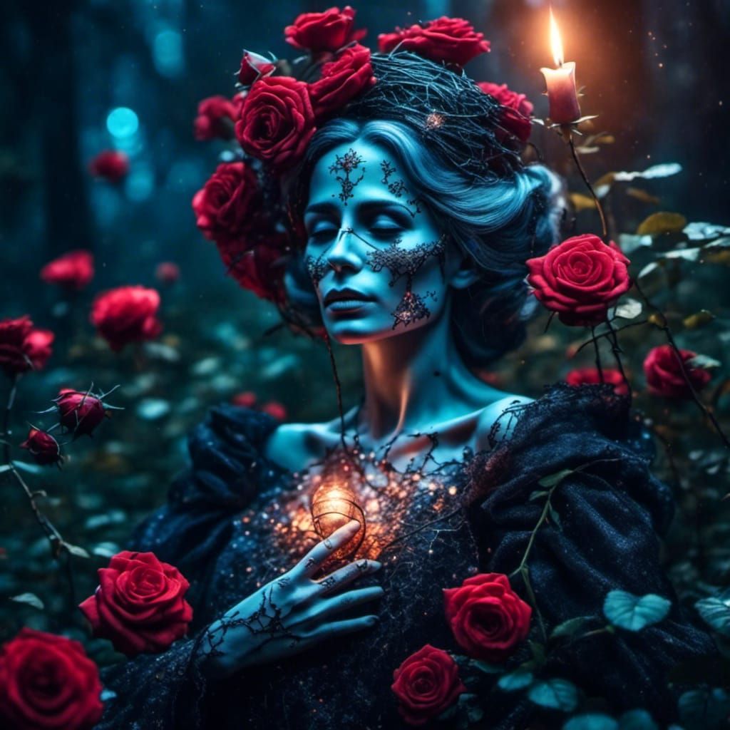 Magical Entwined Roses and Briers from Graves