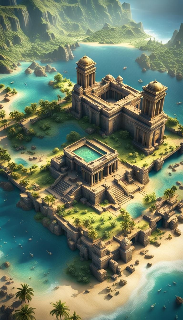 Map Suggesting Location of Atlantis in 3D