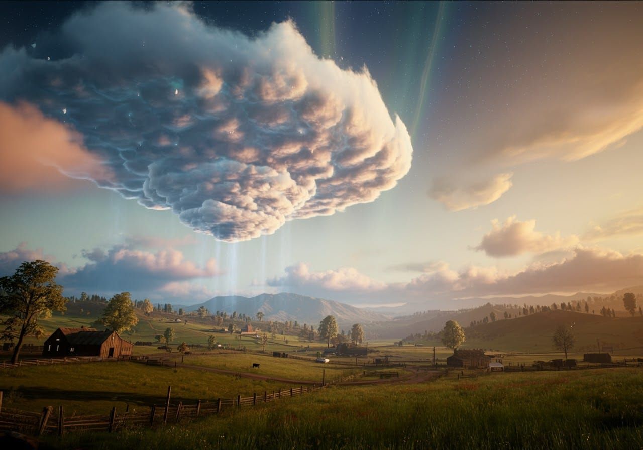 Haywood Ranch: Mystical UFO in Dreamlike Landscape