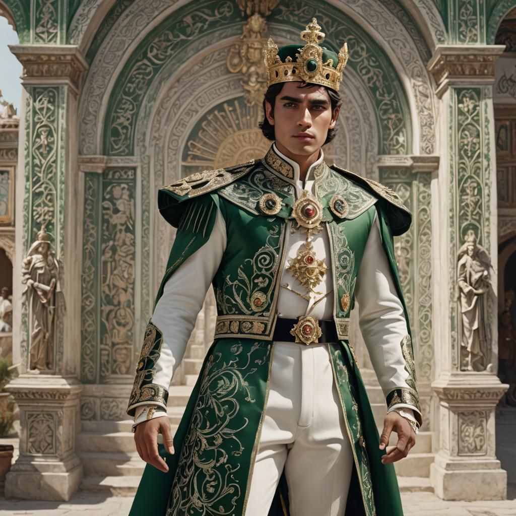 Young Emperor in Regal Matte Painting