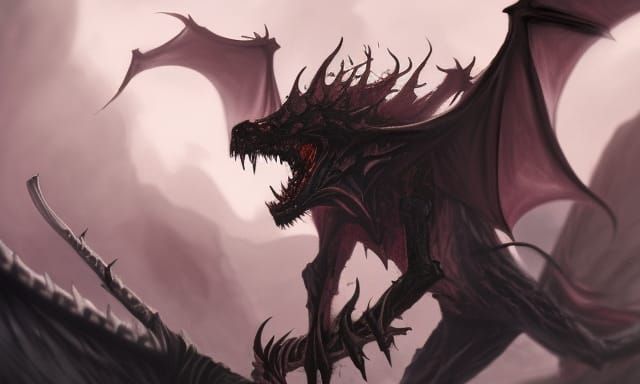 Undead Dragon in Dark Fantasy Style