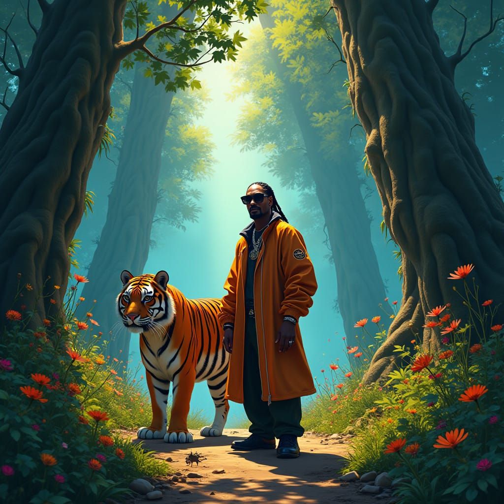 Snoop Dogg Embarks on a Majestic Quest with a Regal Tiger Co...